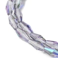 thumbnail image 3 of Transparent Electroplate Glass Beads Strands Half Rainbow Plated Faceted Bicone Lilac 8x4mm Hole: 0.8mm about 63~66pcs/strand 20.47~21.26 inch(52~54cm), 3 of 4