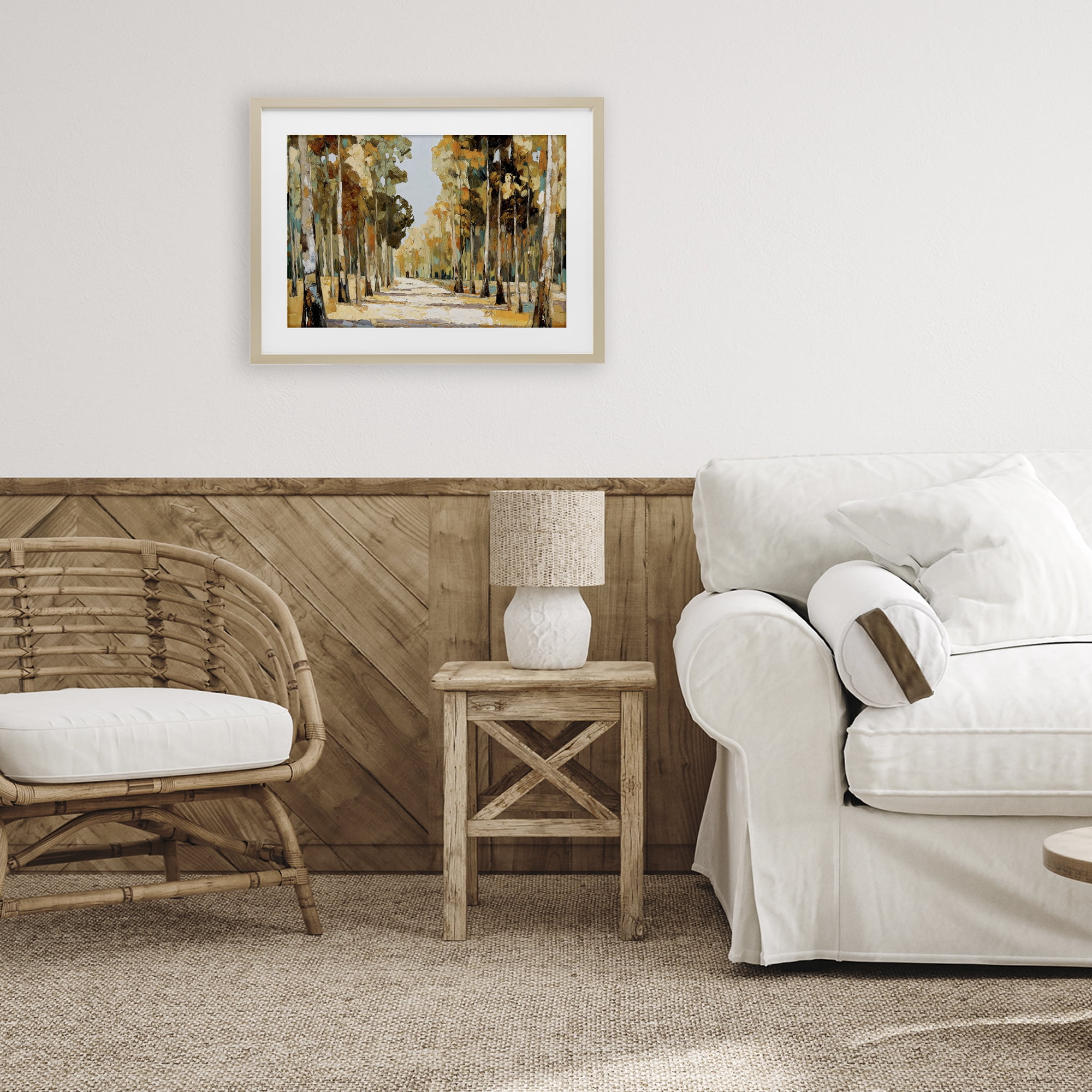 Stupell Industries Modern Impressionist Fall Forest Birch Framed Print Under Glass, design by Gina Kelly