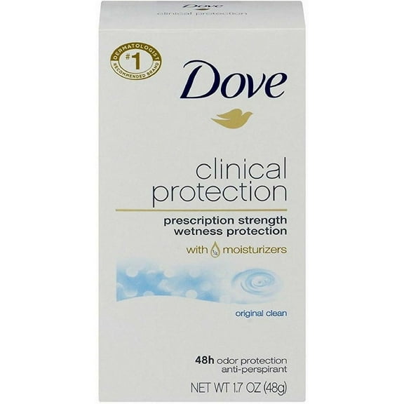 Dove Clinical Protection Antiperspirant, Original Clean 1.7 oz (Pack of 4)