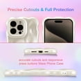 thumbnail image 4 of Case for iPhone 15 Pro 6.1 inch, Cute Solid Color Curly Wave Shape Shockproof Soft Bumper Phone Case, Candy Water Ripple 3D Silicon Slim Pretty Case Non-Yellowing Cover, Pearl White, 4 of 13