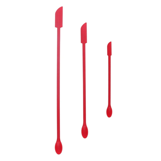 Juego de 3 mini s de silicona, de alimentos, doble cabeza, pequeña para cocina y belleza, mini reutilizable pequeña Rojo Sunnimix Miniespátula de silicona
