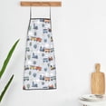 thumbnail image 5 of Naloa 1Pack Adjustable Bib Apron Waterdrop Resistant Cooking Kitchen Aprons for Women Men Chef, Trains And Cactuse Print, 5 of 5