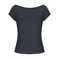 thumbnail image 6 of Avtoify Women's Casual Solid Color Breathable Lock Short Sleeve Top Short Sleeve V-Neck Top/Shirt, 6 of 8