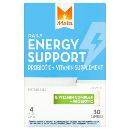 Meta énergie quotidienne Soutien probiotique + Supplément de vitamine, 30 count