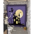 thumbnail image 5 of Halloween Purple Witch Haunted House Moon Night Shower Curtain Set ，Waterproof Fabric Shower Curtains Shower Curtains for Bathroom,Bathroom Decor 72"x72", 5 of 6