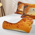 thumbnail image 4 of Erosebridal Kawaii Autumn Ghost Quilt King, Boho Fall Foliage King Coverlet Set for Boys Girls, Orange Yellow Cream, 3-Piece 1 Bedspread and 2 Pillowcases, 4 of 7