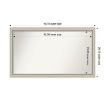 Amanti Art Custom Wall and Bathroom Mirror (26.75 x 45.75 in.), Romano Silver Narrow Frame