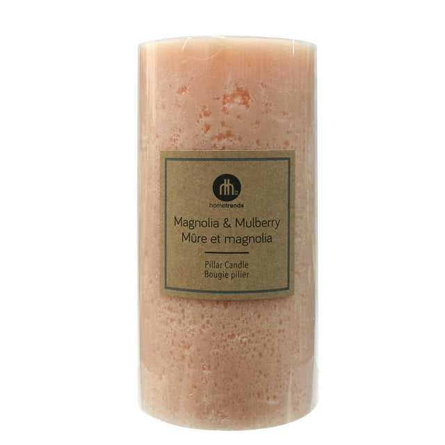 Hometrends 8" Magnolia & Mulberry Scented Pillar Candle