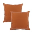 thumbnail image 2 of Laddha Home Designs Handwoven Embroidered Border Cotton Throw Pillow - 20" - Orange - Set of 2, 2 of 9