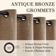 thumbnail image 4 of TURCURNO Soft Textured Light Filtering Linen Curtains,52x96 Inch Dark Flax Bronze Grommet Drapes,Brown Curtains for Living Room Bedroom,2 Panels, 4 of 9