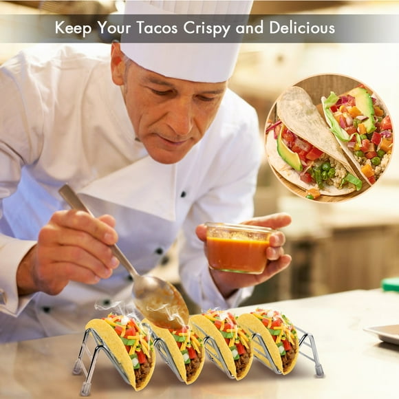 Taco Stand Stainless Steel Safe Stand Rack Taco Holder Bar Table For Waffles For Hotel Sandwiches Garden