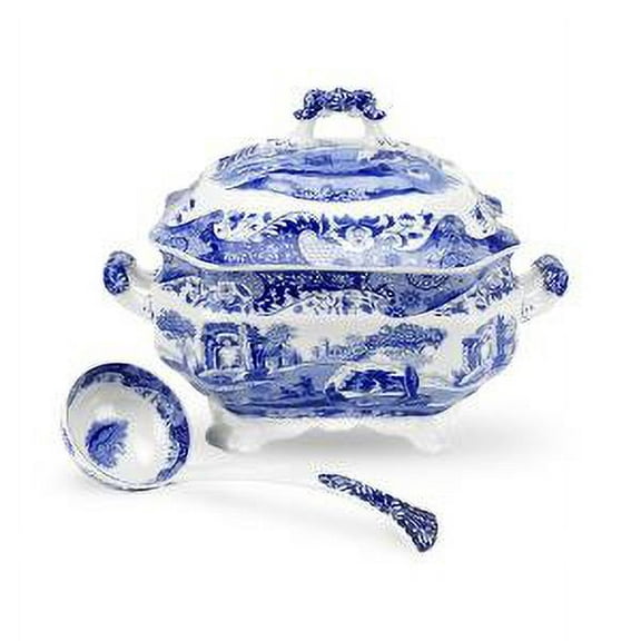 Spode Blue Italian Soup Tureen with Ladle