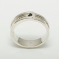 thumbnail image 4 of LBG British Made 14k White Gold Natural Sapphire Mens Band Ring - 25 size options - Size 7.25, 4 of 6