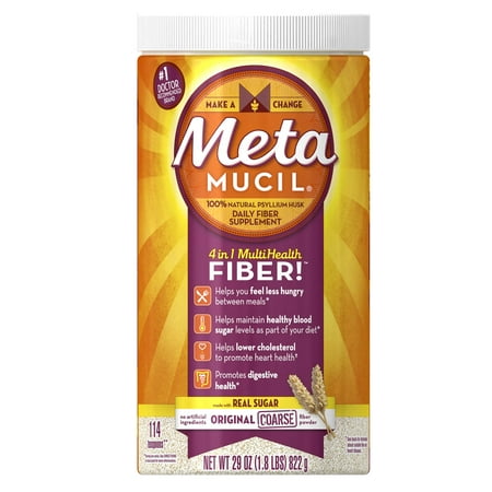 Metamucil Psyllium Fiber Supplement by Meta Original Coarse Powder, 29 oz, 114 doses