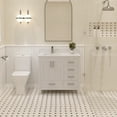 Ayna Decors Rooh 36 Inch White Bathroom Vanity Cabinet Only, Brushed ...