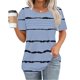 thumbnail image 1 of mfyjkho Tops Para Salir Para Mujer, Jersey De Mujer De Manga Corta Con Cuello Redondo, Plisado En El Pecho, Estampado De Color Degradado Tops Para Hacer Ejercicio Para Mujer Xxl, 1 of 5