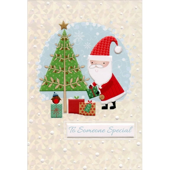 Pictura Santa Placing Gifts Under Tree Kids Christmas Card