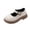 Beige, variant on Xfvqtps Girls Mary Janes Shoes Buckle Hook and Loop Strap Spring Summer Thick Soft Sole Easy Closure for Casual and Dressy Wear Leather Shoes