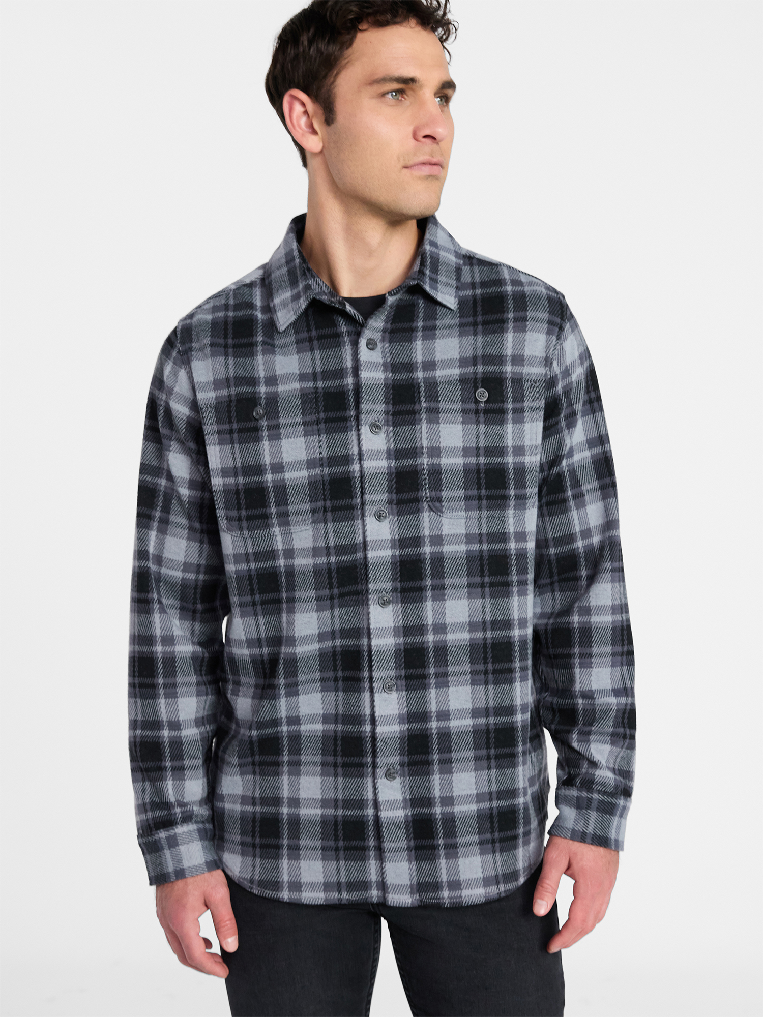 George Men's & Big Men's Knit Overshirt with Long Sleeves, Sizes S-3XL