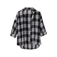 thumbnail image 2 of Delayuji Women's Button Down Shirt Plaid Checkered Shirt Retro Style Loose Long Sleeved Shirt Spring Outfit, 2 of 3