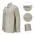 thumbnail image 4 of Camisa de Indiana Jones para hombre, disfraz de Dr. Jones, camisas de trabajo de manga larga con 2 bolsillos, trajes de cosplay de Halloween para adultos, 4 of 5