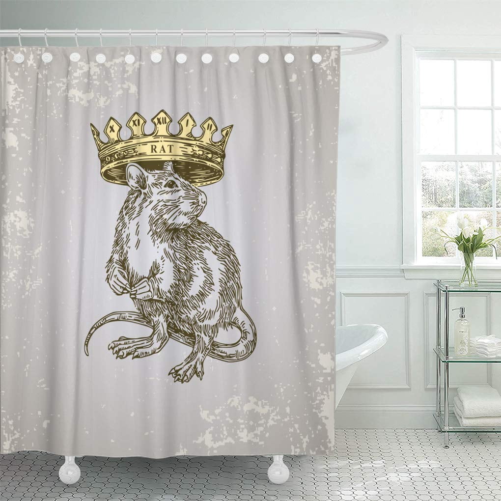 Cynlon Horoscope Rat Sketch Tattoo Vintage Style Vector Illustration Bathroom Decor Bath Shower Curtain 60x72 Inch Walmart Com Walmart Com