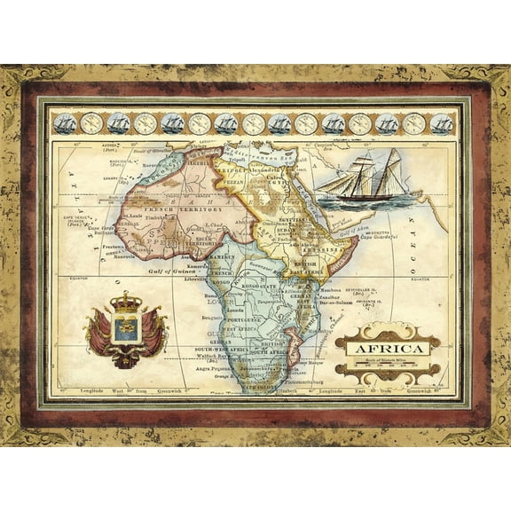 Art.com Map of Africa Art Print by Vision Studio, 24" x 18"