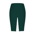 thumbnail image 4 of Pavied Leggings for Women,Petite Pants,Capri Leggings For Women Knee Length Capri Leggings Summer Cropped Pants Casual Solid Comfy Capris,Workout Leggings,Womens Pants,clearance items！ Green 2 3XL, 4 of 5