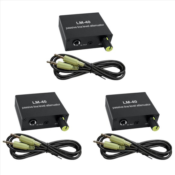 3X Atenuador Pasivo de Audio, Tarjeta de Sonido de Señal de Salida de Línea, Altavoz, Micrófono, Puerto de Micrófono, Convertidor de Alto y Bajo+Línea 3,5