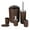 Coffee, variant on 6 Piece Bathroom Accessory Set With Soap Dispenser Pump, Toothbrush Holder, Toilet Brush, Trash Can,Tumbler And Soap Dish