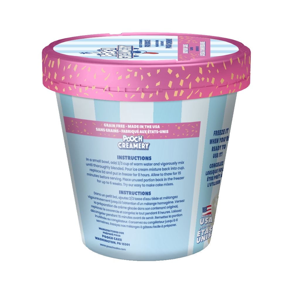 Pooch Cake Ensemble Especial avec Mélange à gâteau au beurre d’arachides et Mélange de crème glacé au gâteau d'anniversaire