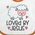 thumbnail image 4 of Inktastic Loved by Jesus Cute Baby Lamb Boys or Girls Baby Bib, 4 of 4