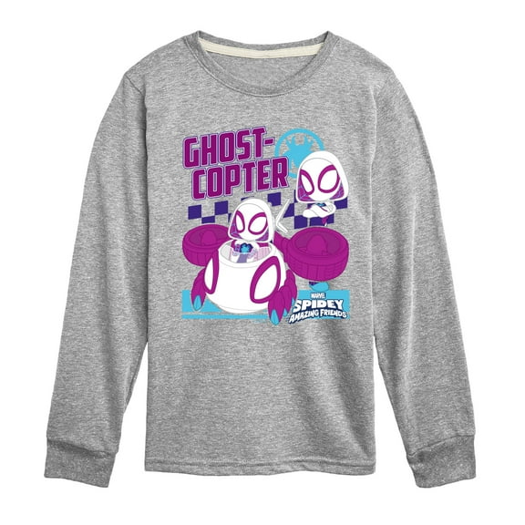 Marvel Spider-Man And His Amazing Friends - Ghost Copter Ghost Spider - Toddler And Youth Long Sleeve Tee