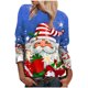 thumbnail image 2 of Pntutb Moda Mujer Cuello Redondo Manga Larga Estampado Casual Camiseta Blusa Pntutb Pntutb-8226, 2 of 8