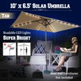 thumbnail image 5 of Strong Camel 10'x6.5' Outdoor 26 LED Lights Patio Umbrella Rectangle Sunshade, 5 of 8