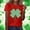 A1590 Red, variant on St. Patrick's Day Shirt for Women Glitter Shamrock Graphic T-Shirt Short Sleeve Crewneck Loose Fit Festival Apparel Party Top