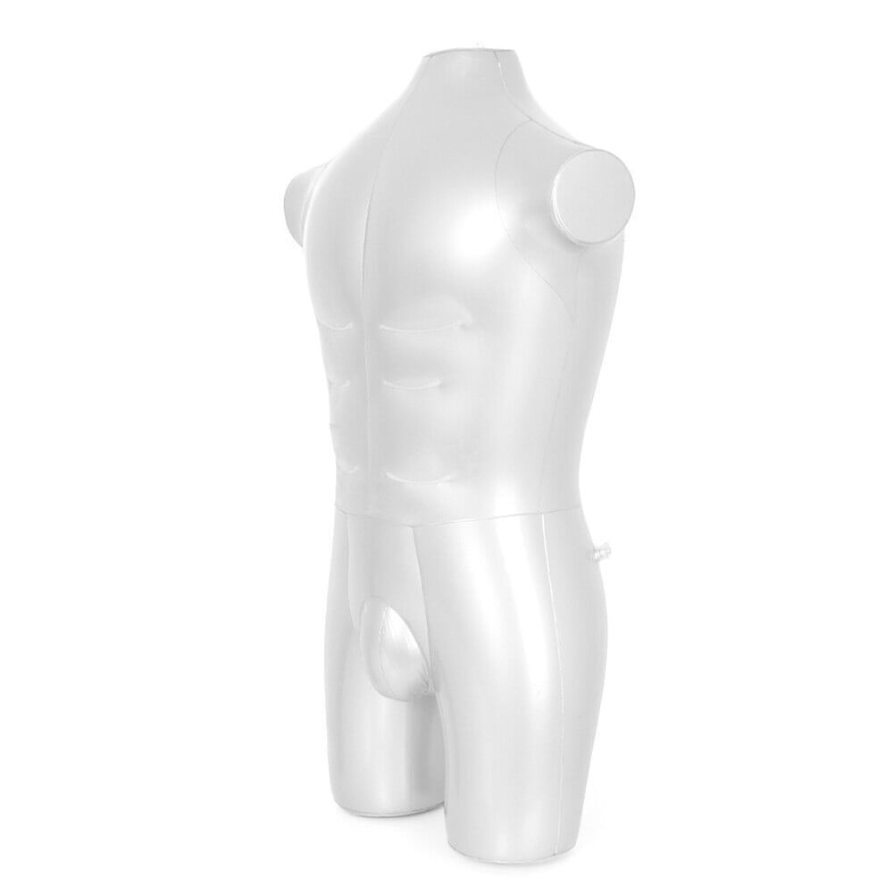 RANMEI Men'S Full Body Inflatable Mannequin Silver Whole Body Inflatable Mannequin Dummy Torso Model Fashion Retaildisplay 84Cm Height