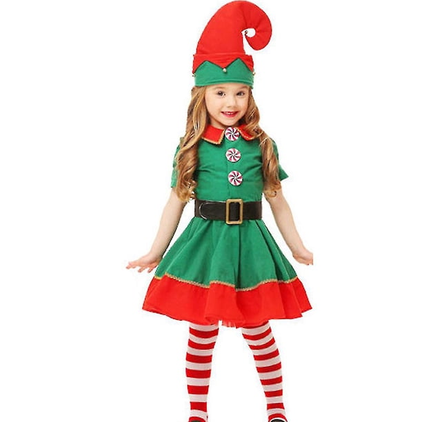 170 cm Disfraces Disfraz de Elfo para Niñas Disfraces de Navidad para Niños