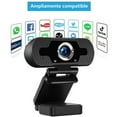 thumbnail image 4 of Cámara web de 1080p con micrófono Full HD con cubierta de privacidad, cámara de computadora USB, Plug and play, para hacer zoom, reuniones y videollamadas ER, 4 of 5