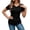 Black, variant on cocolona Womens Summer Slim Fit Tops V Neck Short Sleeve Shirts Trendy Casual Pullover Tunic Blouses