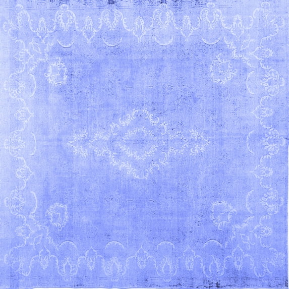 Ahgly Company Indoor Square Abstract Blue Contemporary Area Rugs, 3' Square