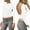 White, variant on Women's Fashion Solid Backless T Shirts Crop Top Casual Short Sleeve Short Top Black + M