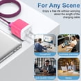 thumbnail image 4 of USB Wall Charger Block, 2 Pack Type C Charger with 6FT USB C Charging Cable Type C Cable Cord USB to Usb C Cable, USB Charging Block Android Charger USB Brick USB Plug Adapter[Pink], 4 of 8