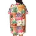 thumbnail image 3 of Naloa Succulent And Cactus Women's Short-Sleeved Pajama Set, Loungewear, Summer pajamas, Breathable Cozy - XX-Large, 3 of 9