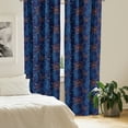 thumbnail image 2 of Ambesonne Fish Curtains, Oriental Sacered Carp Koi, Pair of 28"x84", Royal Blue Aqua Orange, 2 of 5