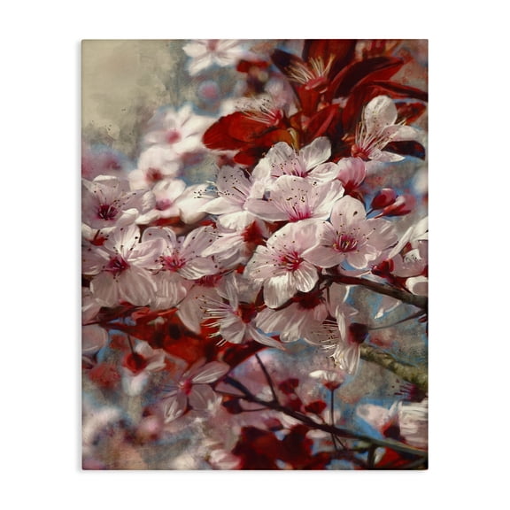 Stupell Industries Transitional Clustered Pink Flower Blossoms Canvas Art, 16 x 20, by Ziwei Li