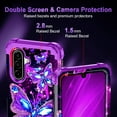 thumbnail image 3 of Casetego for Samsung Galaxy A17 5G Case,Glow in The Dark Three Layer Heavy Duty Shockproof Protection Hard Plastic Bumper+Soft Silicone Protective Case,Dark Purple Butterfly, 3 of 9