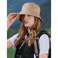 thumbnail image 5 of HonorHut Sun Hats Waterproof Lightweight Bucket Caps Packable Summer Cap with Adjustable Chin Strap Breathable Hiking Fishing Hat Outdoor Protection Khaki, 5 of 7