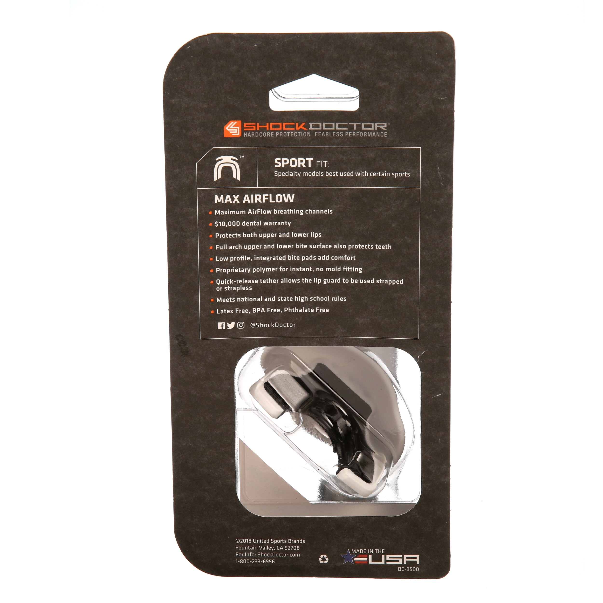Shock Doctor 3500 Max Airflow 2.0, OSFA , WHITE/ BLACK