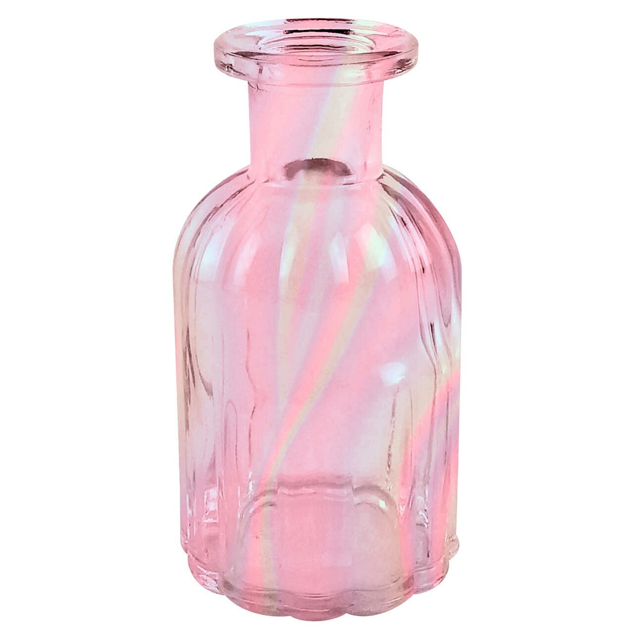Pink Iridescent Glass Mini Bud Vase
